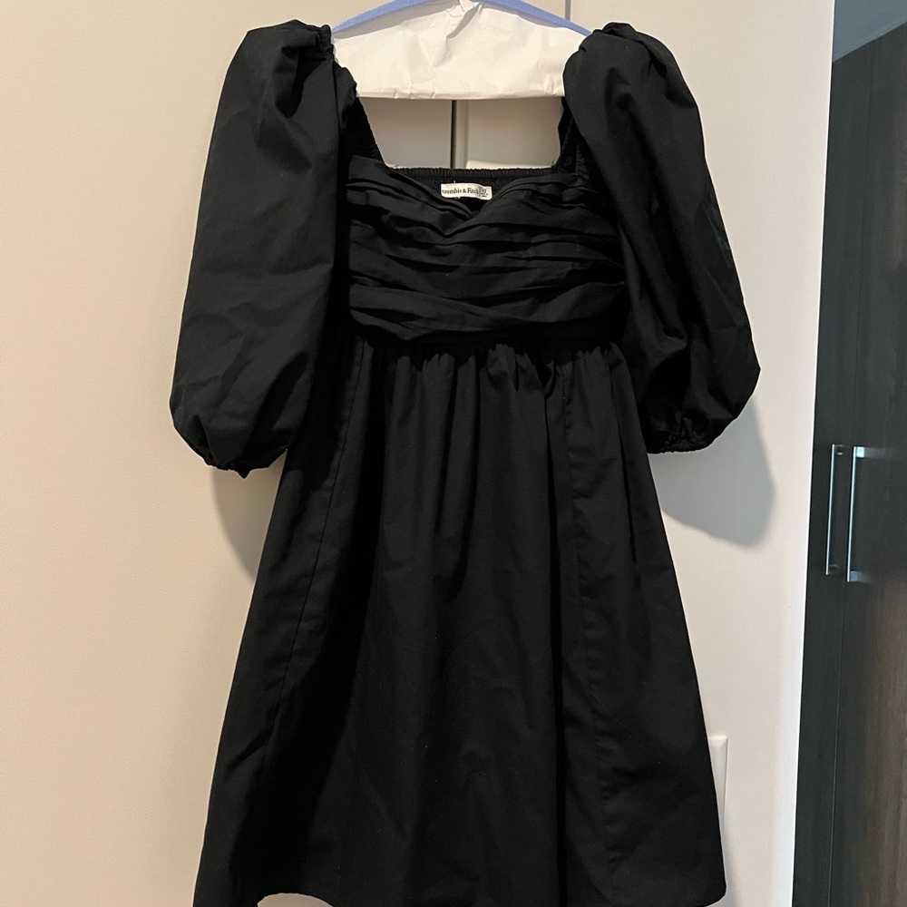 Abercrombie & Fitch Emerson Ruched Puff Sleeve Mini Dress